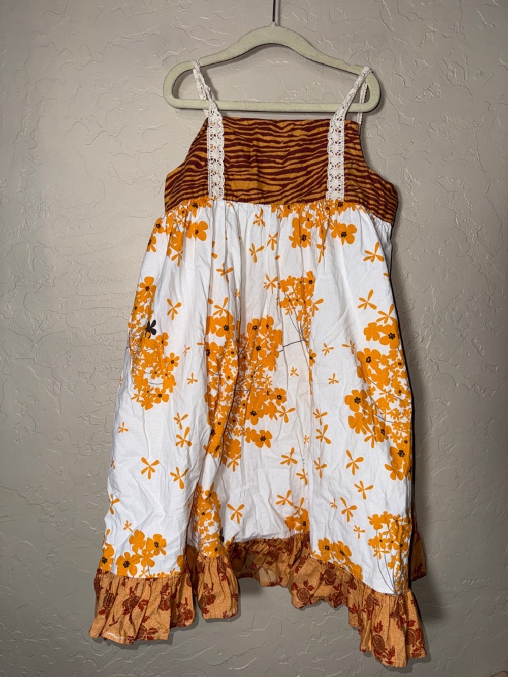 The measure boutique girls mixed media cotton floral print dress size 8 - Picture 8 of 8